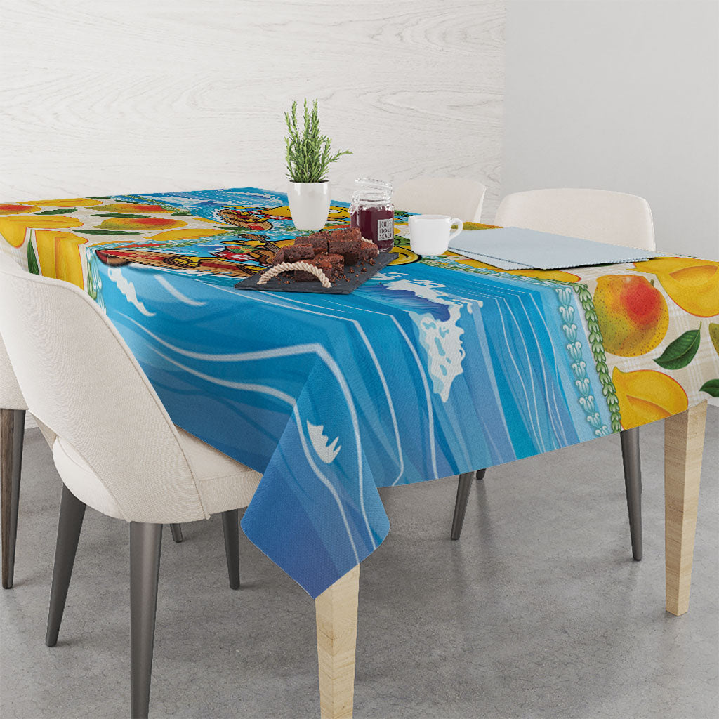 Aloha Hawaii Summer Tablecloth Hawaiian Lei Surfing Mango Palaka Motifs LT14 - Polynesian Pride
