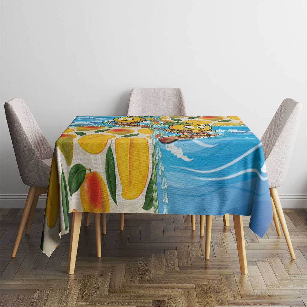 Aloha Hawaii Summer Tablecloth Hawaiian Lei Surfing Mango Palaka Motifs LT14 - Polynesian Pride