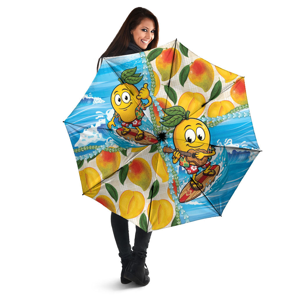 Aloha Hawaii Summer Umbrella Hawaiian Lei Surfing Mango Palaka Motifs LT14 - Polynesian Pride