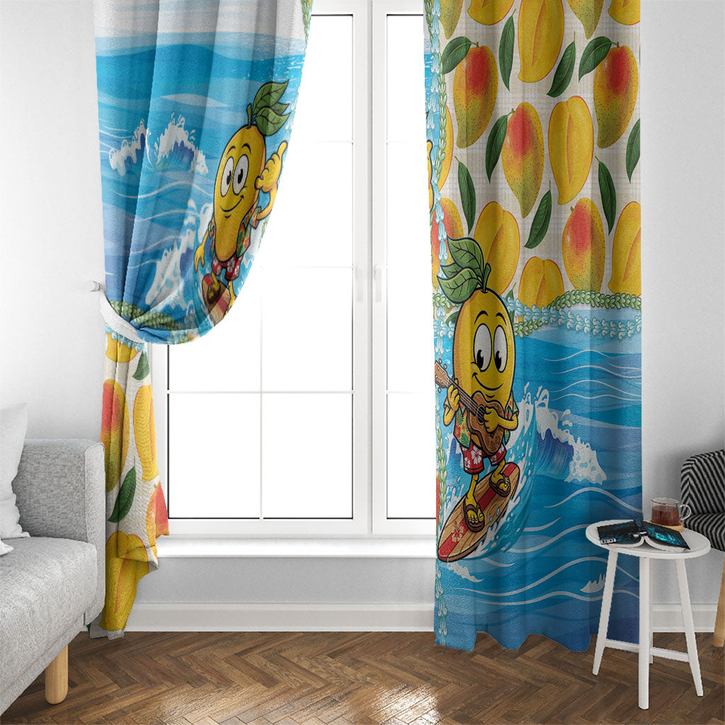 Aloha Hawaii Summer Window Curtain Hawaiian Lei Surfing Mango Palaka Motifs LT14 - Polynesian Pride