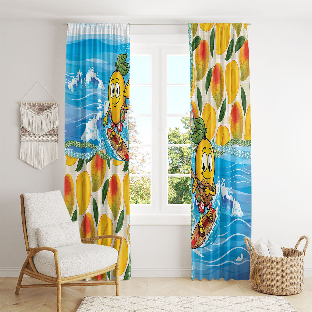 Aloha Hawaii Summer Window Curtain Hawaiian Lei Surfing Mango Palaka Motifs LT14 - Polynesian Pride
