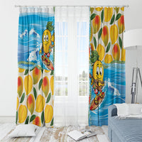 Aloha Hawaii Summer Window Curtain Hawaiian Lei Surfing Mango Palaka Motifs LT14 - Polynesian Pride