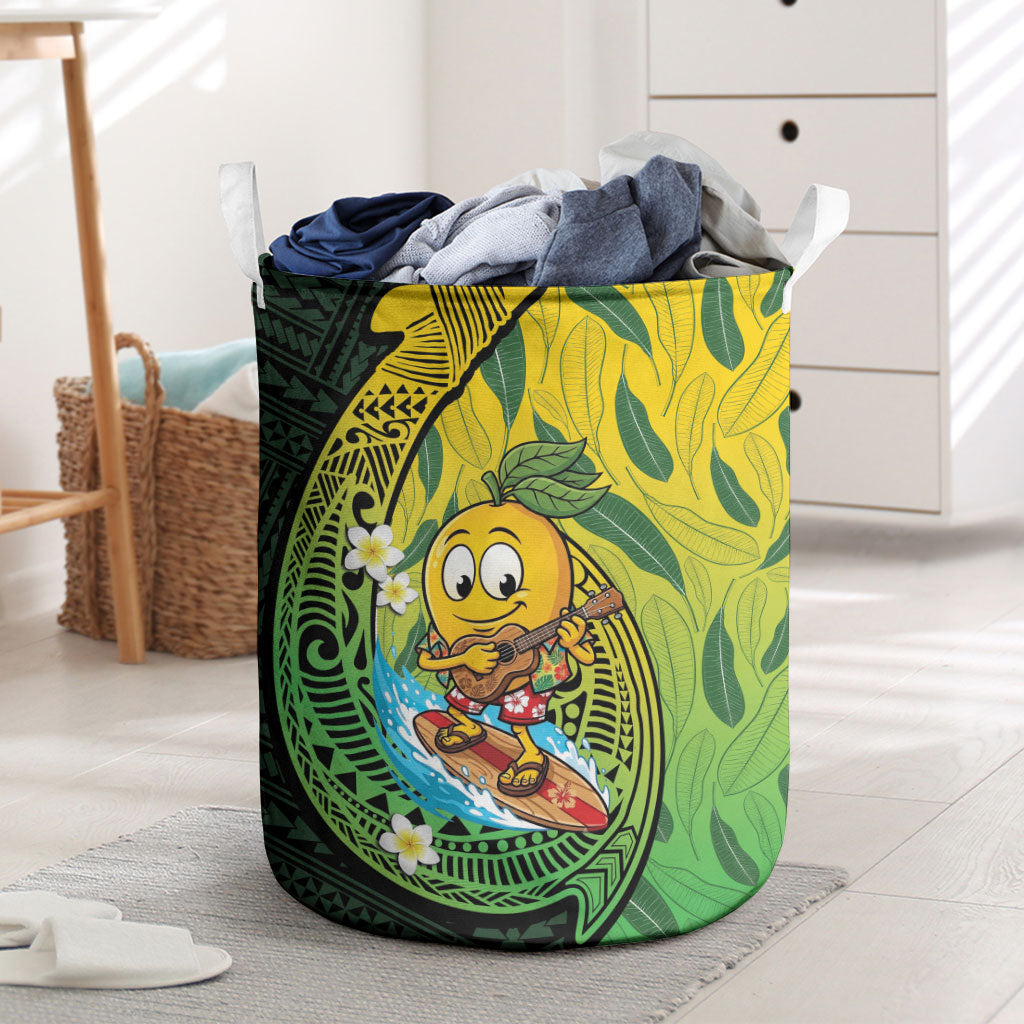 Hawaii Surfing Mango Laundry Basket Manako Polynesian Fish Hook LT14 Green - Polynesian Pride