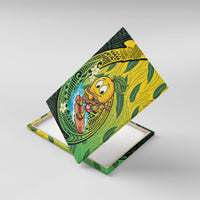 Hawaii Surfing Mango Canvas Wall Art Manako Polynesian Fish Hook LT14 With Frame Green - Polynesian Pride