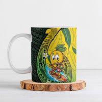 Hawaii Surfing Mango Ceramic Mug Manako Polynesian Fish Hook LT14 Green - Polynesian Pride