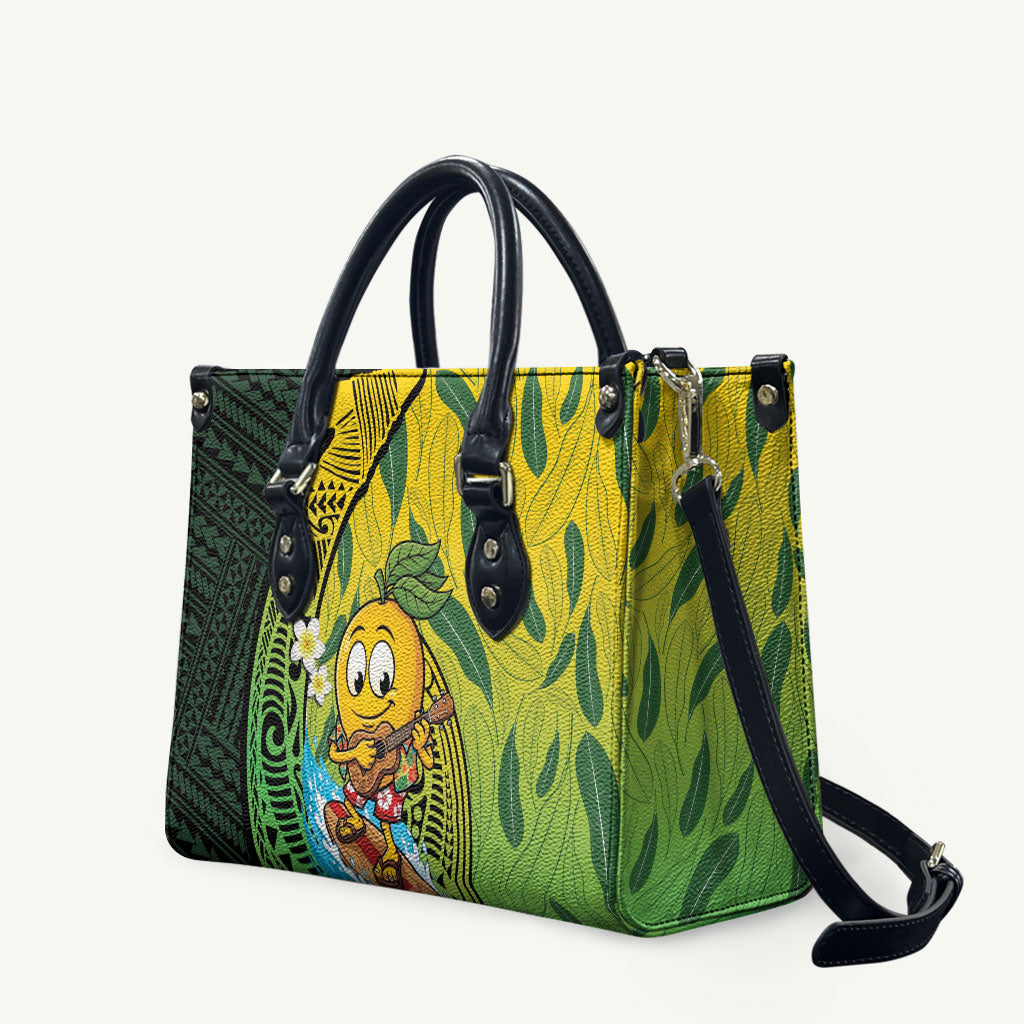 Hawaii Surfing Mango Leather Bag Manako Polynesian Fish Hook LT14 Green - Polynesian Pride