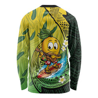 Hawaii Surfing Mango Long Sleeve Shirt Manako Polynesian Fish Hook LT14 - Polynesian Pride