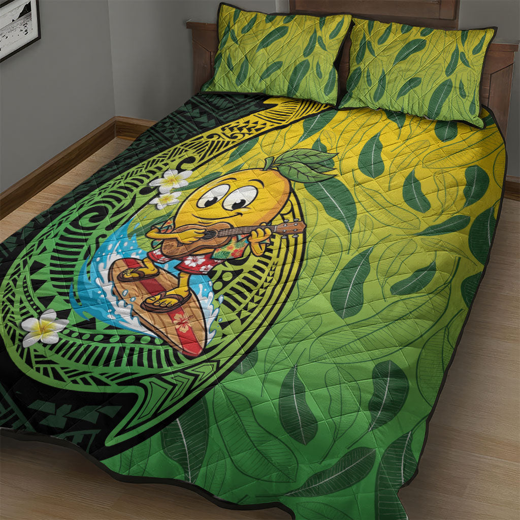 Hawaii Surfing Mango Quilt Bed Set Manako Polynesian Fish Hook LT14 - Polynesian Pride