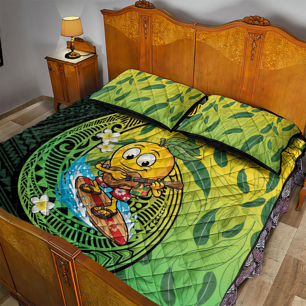 Hawaii Surfing Mango Quilt Bed Set Manako Polynesian Fish Hook LT14 - Polynesian Pride
