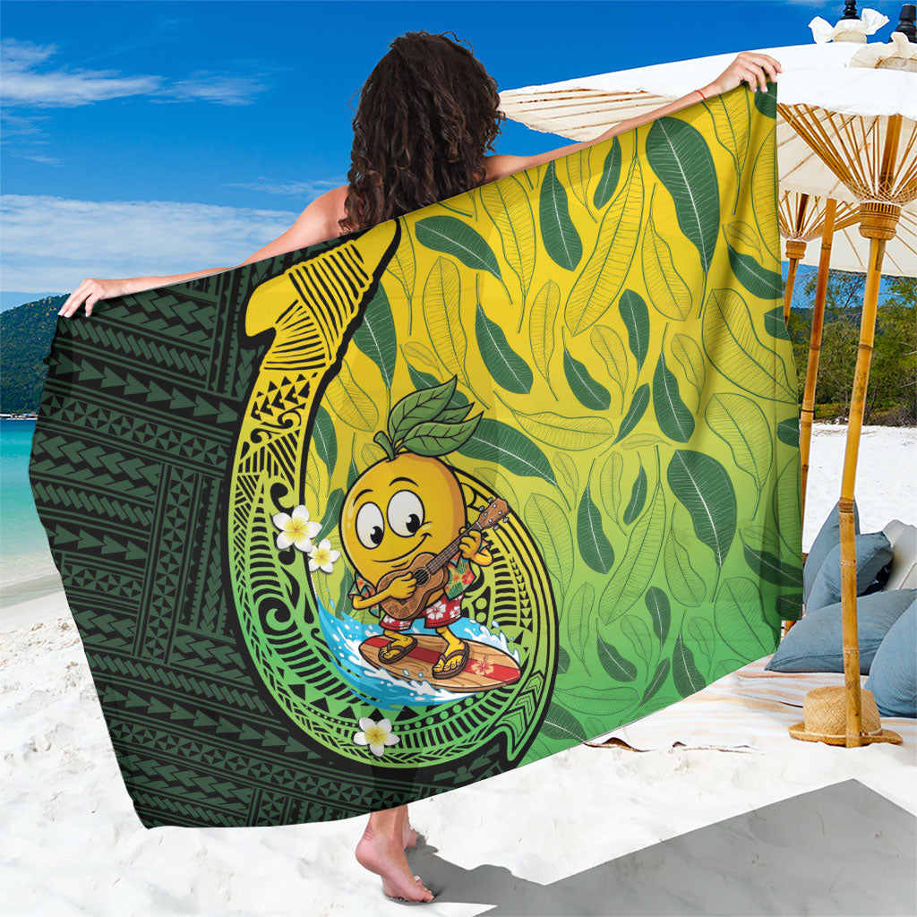Hawaii Surfing Mango Sarong Manako Polynesian Fish Hook LT14 One Size 44 x 66 inches Green - Polynesian Pride