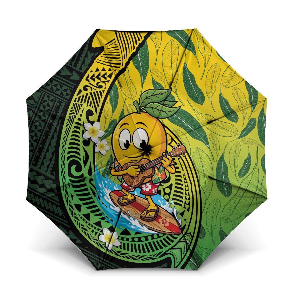 Hawaii Surfing Mango Umbrella Manako Polynesian Fish Hook LT14 One Size Folded 11.42 inch Opened Diameter 37.4 inch Green - Polynesian Pride