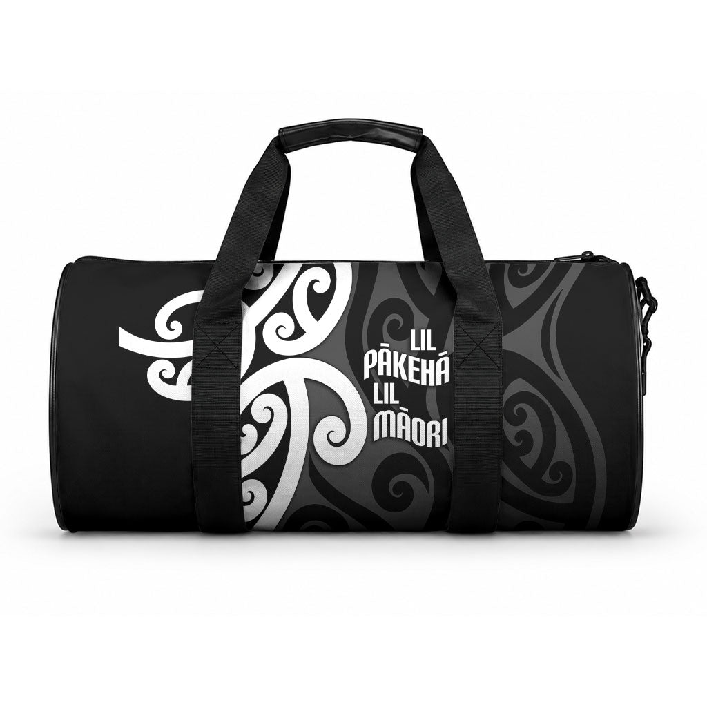 Lil Pakeha Lil Maori New Zealand Duffle Bag Kiwi Proud Mangopare Pattern LT14 One size Black - Polynesian Pride