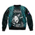 New Zealand Silver Fern Rugby Bomber Jacket Aotearoa All Black Dabbing Ball With Maori Paua Shell LT14 - Polynesian Pride