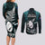 New Zealand Silver Fern Rugby Couples Matching Long Sleeve Bodycon Dress and Long Sleeve Button Shirts Aotearoa All Black Dabbing Ball With Maori Paua Shell LT14 - Polynesian Pride