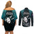 New Zealand Silver Fern Rugby Couples Matching Off Shoulder Short Dress and Long Sleeve Button Shirts Aotearoa All Black Dabbing Ball With Maori Paua Shell LT14 - Polynesian Pride