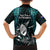 New Zealand Silver Fern Rugby Family Matching Off Shoulder Long Sleeve Dress and Hawaiian Shirt Aotearoa All Black Dabbing Ball With Maori Paua Shell LT14 - Polynesian Pride