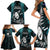 New Zealand Silver Fern Rugby Family Matching Short Sleeve Bodycon Dress and Hawaiian Shirt Aotearoa All Black Dabbing Ball With Maori Paua Shell LT14 - Polynesian Pride