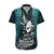 New Zealand Silver Fern Rugby Hawaiian Shirt Aotearoa All Black Dabbing Ball With Maori Paua Shell LT14 Turquoise - Polynesian Pride