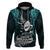 New Zealand Silver Fern Rugby Hoodie Aotearoa All Black Dabbing Ball With Maori Paua Shell LT14 Turquoise - Polynesian Pride