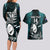 Custom New Zealand Silver Fern Rugby Couples Matching Long Sleeve Bodycon Dress and Hawaiian Shirt Aotearoa All Black Dabbing Ball With Maori Paua Shell LT14 - Polynesian Pride