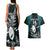 Custom New Zealand Silver Fern Rugby Couples Matching Tank Maxi Dress and Hawaiian Shirt Aotearoa All Black Dabbing Ball With Maori Paua Shell LT14 - Polynesian Pride