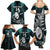 Custom New Zealand Silver Fern Rugby Family Matching Summer Maxi Dress and Hawaiian Shirt Aotearoa All Black Dabbing Ball With Maori Paua Shell LT14 - Polynesian Pride