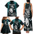 Custom New Zealand Silver Fern Rugby Family Matching Tank Maxi Dress and Hawaiian Shirt Aotearoa All Black Dabbing Ball With Maori Paua Shell LT14 - Polynesian Pride