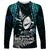 Custom New Zealand Silver Fern Rugby Long Sleeve Shirt Aotearoa All Black Dabbing Ball With Maori Paua Shell LT14 Unisex Turquoise - Polynesian Pride