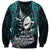 Custom New Zealand Silver Fern Rugby Sweatshirt Aotearoa All Black Dabbing Ball With Maori Paua Shell LT14 Unisex Turquoise - Polynesian Pride