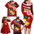 Tonga Rugby Family Matching Long Sleeve Bodycon Dress and Hawaiian Shirt Ikale Tahi Tongan Ngatu Pattern With Dabbing Ball LT14 - Polynesian Pride