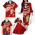 Tonga Rugby Family Matching Off Shoulder Long Sleeve Dress and Hawaiian Shirt Ikale Tahi Tongan Ngatu Pattern With Dabbing Ball LT14 - Polynesian Pride