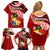 Tonga Rugby Family Matching Off Shoulder Short Dress and Hawaiian Shirt Ikale Tahi Tongan Ngatu Pattern With Dabbing Ball LT14 - Polynesian Pride