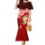 Tonga Rugby Mermaid Dress Ikale Tahi Tongan Ngatu Pattern With Dabbing Ball LT14 Women Red - Polynesian Pride