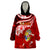 Tonga Rugby Wearable Blanket Hoodie Ikale Tahi Tongan Ngatu Pattern With Dabbing Ball LT14 One Size Red - Polynesian Pride