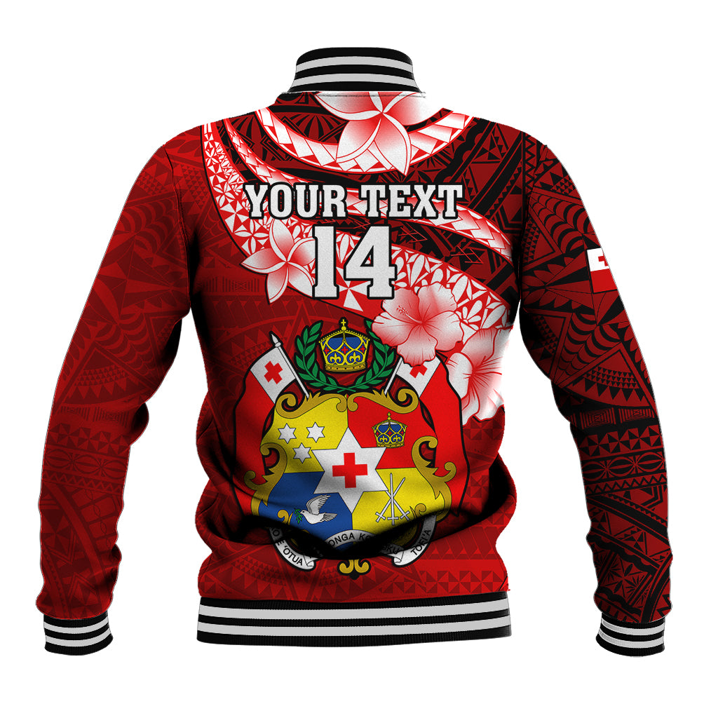 Custom Tonga Rugby Baseball Jacket Ikale Tahi Tongan Ngatu Pattern With Dabbing Ball LT14 - Polynesian Pride