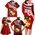 Custom Tonga Rugby Family Matching Long Sleeve Bodycon Dress and Hawaiian Shirt Ikale Tahi Tongan Ngatu Pattern With Dabbing Ball LT14 - Polynesian Pride