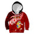 Custom Tonga Rugby Kid Hoodie Ikale Tahi Tongan Ngatu Pattern With Dabbing Ball LT14 Red - Polynesian Pride