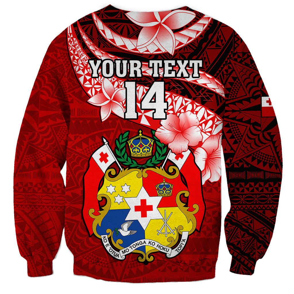 Custom Tonga Rugby Sweatshirt Ikale Tahi Tongan Ngatu Pattern With Dabbing Ball LT14 - Polynesian Pride