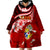 Custom Tonga Rugby Wearable Blanket Hoodie Ikale Tahi Tongan Ngatu Pattern With Dabbing Ball LT14 - Polynesian Pride