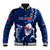 Samoa Rugby Baseball Jacket Manu Samoa Ula Fala Dabbing Ball Polynesian Blue Version LT14 Unisex Blue - Polynesian Pride