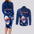 Samoa Rugby Couples Matching Long Sleeve Bodycon Dress and Long Sleeve Button Shirts Manu Samoa Ula Fala Dabbing Ball Polynesian Blue Version LT14 - Polynesian Pride