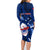 Samoa Rugby Family Matching Long Sleeve Bodycon Dress and Hawaiian Shirt Manu Samoa Ula Fala Dabbing Ball Polynesian Blue Version LT14 - Polynesian Pride