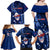 Samoa Rugby Family Matching Off Shoulder Long Sleeve Dress and Hawaiian Shirt Manu Samoa Ula Fala Dabbing Ball Polynesian Blue Version LT14 - Polynesian Pride