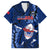 Samoa Rugby Family Matching Off Shoulder Long Sleeve Dress and Hawaiian Shirt Manu Samoa Ula Fala Dabbing Ball Polynesian Blue Version LT14 Dad's Shirt - Short Sleeve Blue - Polynesian Pride