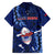 Samoa Rugby Family Matching Off Shoulder Long Sleeve Dress and Hawaiian Shirt Manu Samoa Ula Fala Dabbing Ball Polynesian Blue Version LT14 - Polynesian Pride