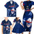 Samoa Rugby Family Matching Short Sleeve Bodycon Dress and Hawaiian Shirt Manu Samoa Ula Fala Dabbing Ball Polynesian Blue Version LT14 - Polynesian Pride