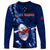 Samoa Rugby Long Sleeve Shirt Manu Samoa Ula Fala Dabbing Ball Polynesian Blue Version LT14 - Polynesian Pride