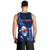 Samoa Rugby Men Tank Top Manu Samoa Ula Fala Dabbing Ball Polynesian Blue Version LT14 - Polynesian Pride