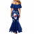 Samoa Rugby Mermaid Dress Manu Samoa Ula Fala Dabbing Ball Polynesian Blue Version LT14 - Polynesian Pride