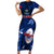 Samoa Rugby Short Sleeve Bodycon Dress Manu Samoa Ula Fala Dabbing Ball Polynesian Blue Version LT14 Long Dress Blue - Polynesian Pride